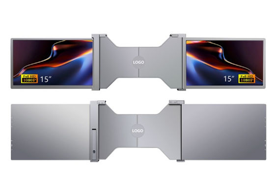 Двойной 15-дюймовый FHD монитор для ноутбука, легкий, толщина 25,3 мм, вес 1,63 кг, порты Type-C + Mini HDMI, поддержка HDR, экранное меню на 12 языках
